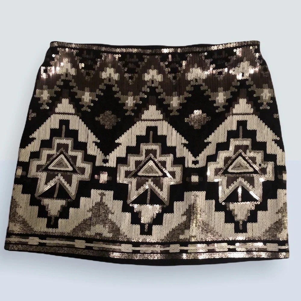 Express sequined skirt, silver/black. Xsm